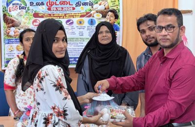 உலக முட்டை தினத்தில், அட்டாளைச்சேனை சுகாதார வைத்திய அதிகாரி அலுவலகத்தில் விழிப்புணர்வு நிகழ்வு